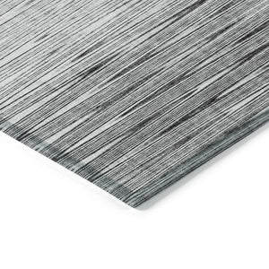 HomeRoots 5' Gray and Charcoal Abstract Area Rug - Durable, Washable, Modern Design for Indoor and Outdoor Use 8' X 10' 587413