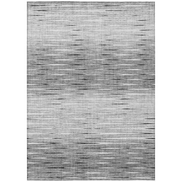 HomeRoots 5' Gray and Charcoal Abstract Area Rug - Durable, Washable, Modern Design for Indoor and Outdoor Use 10' X 14' 587415