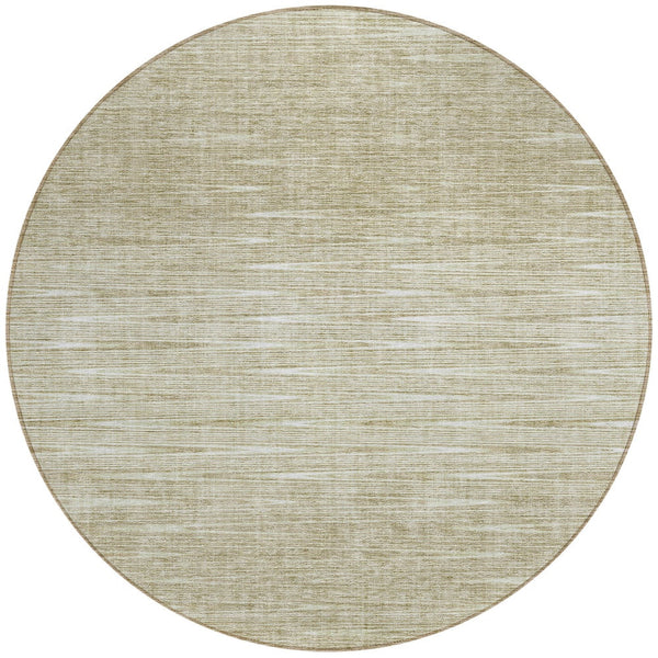 Homeroots 3' Artichoke Green Abstract Washable Area Rug - Ideal For Indoor And Outdoor Spaces, Stain Resistant 8' Round Polyester 587418