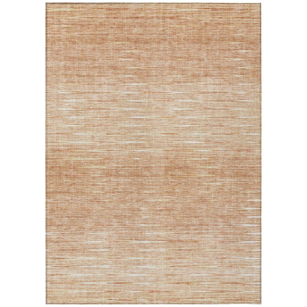 HomeRoots 5' Salmon and Ivory Abstract Area Rug - Stylish, Washable Design for Indoor and Outdoor Spaces 10' X 14' 587427