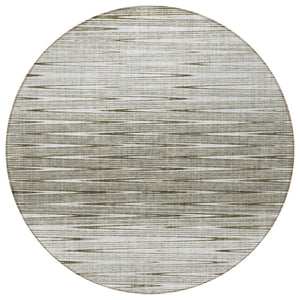 Homeroots 3' Artichoke Green Abstract Washable Area Rug - Ideal For Indoor And Outdoor Spaces, Stain Resistant 8' Round Polyester 587430