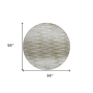 Homeroots 3' Artichoke Green Abstract Washable Area Rug - Ideal For Indoor And Outdoor Spaces, Stain Resistant 8' Round Polyester 587430