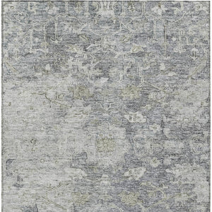 Homeroots 3' Stunning Oriental Washable Area Rug In Green, Blue & Gray For Indoor And Outdoor Spaces 3' X 5' Polyester 587440