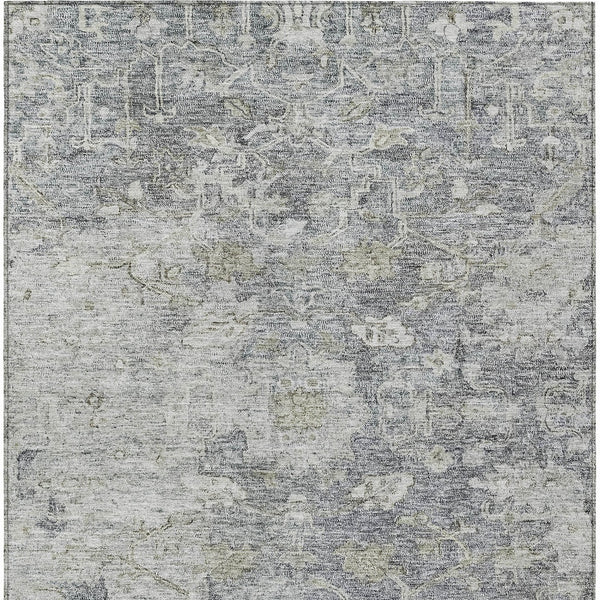 Homeroots 3' Stunning Oriental Washable Area Rug In Green, Blue & Gray For Indoor And Outdoor Spaces 3' X 5' Polyester 587440