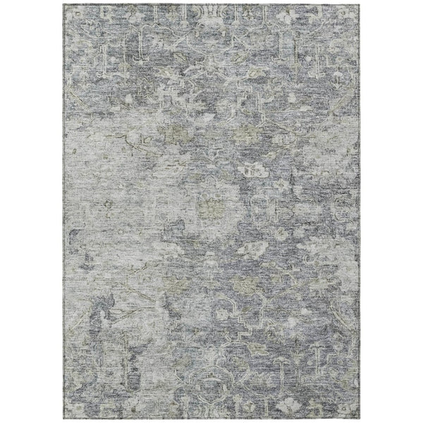 HomeRoots 5' Gray Beige and Charcoal Oriental Area Rug – Stylish, Durable, Washable Indoor/Outdoor Design 5' X 8' 587441