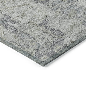 Homeroots 3' Stunning Oriental Washable Area Rug In Green, Blue & Gray For Indoor And Outdoor Spaces 5' X 8' Polyester 587441