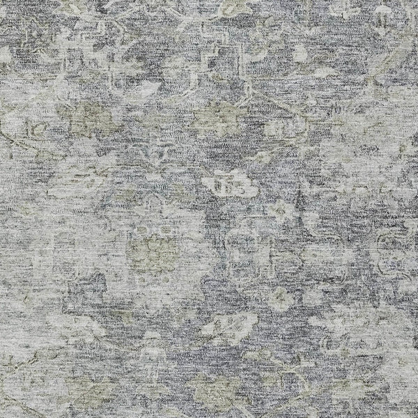 Homeroots 3' Stunning Oriental Washable Area Rug In Green, Blue & Gray For Indoor And Outdoor Spaces 5' X 8' Polyester 587441