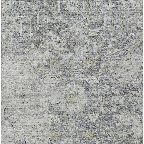 Homeroots 3' Stunning Oriental Washable Area Rug In Green, Blue & Gray For Indoor And Outdoor Spaces 8' X 10' Polyester 587443