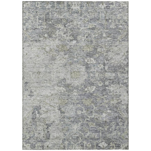 HomeRoots 9' Elegant Gray Beige Charcoal Oriental Washable Rug for Indoor and Outdoor High-Traffic Areas 9' X 12' 587444
