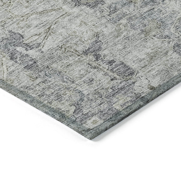 Homeroots 3' Stunning Oriental Washable Area Rug In Green, Blue & Gray For Indoor And Outdoor Spaces 9' X 12' Polyester 587444