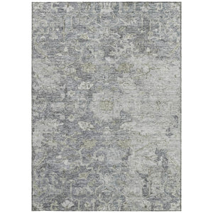 Homeroots 3' Stunning Oriental Washable Area Rug In Green, Blue & Gray For Indoor And Outdoor Spaces 9' X 12' Polyester 587444