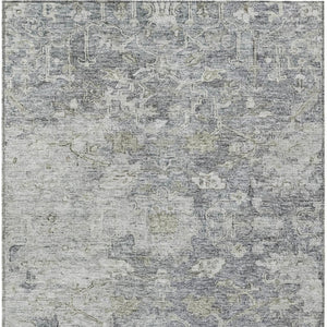 Homeroots 3' Stunning Oriental Washable Area Rug In Green, Blue & Gray For Indoor And Outdoor Spaces 10' X 14' Polyester 587445