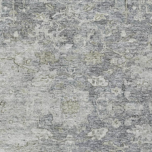 Homeroots 3' Stunning Oriental Washable Area Rug In Green, Blue & Gray For Indoor And Outdoor Spaces 10' X 14' Polyester 587445