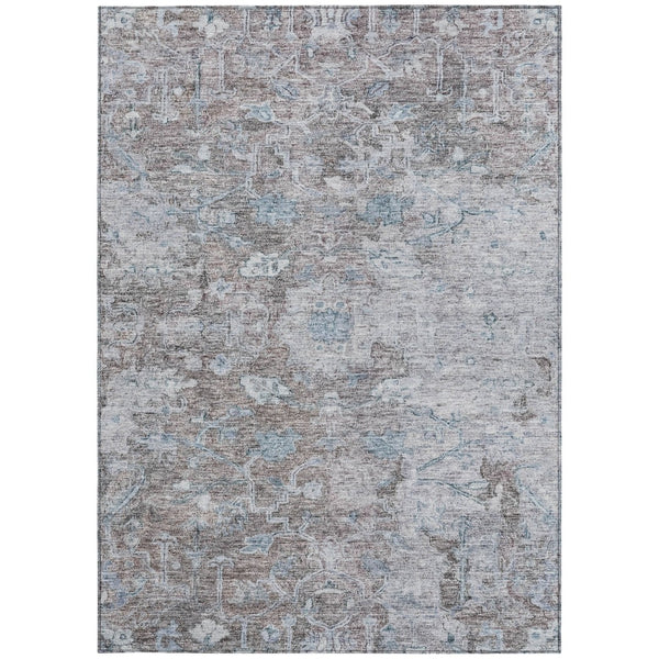 Homeroots 3' Stunning Oriental Washable Area Rug In Green, Blue & Gray For Indoor And Outdoor Spaces 3' X 5' Polyester 587446