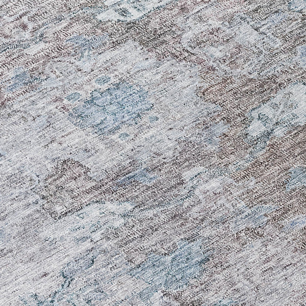 Homeroots 3' Stunning Oriental Washable Area Rug In Green, Blue & Gray For Indoor And Outdoor Spaces 8' Round Polyester 587448