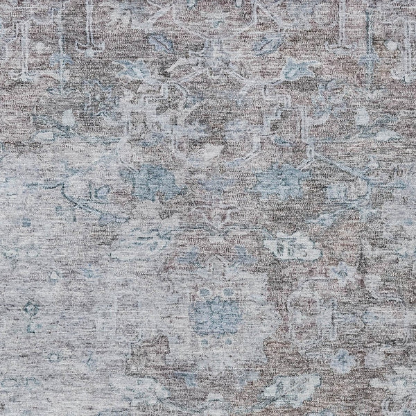 Homeroots 3' Stunning Oriental Washable Area Rug In Green, Blue & Gray For Indoor And Outdoor Spaces 9' X 12' Polyester 587450