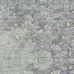 Homeroots 3' Stunning Oriental Washable Area Rug In Green, Blue & Gray For Indoor And Outdoor Spaces 3' X 5' Polyester 587452