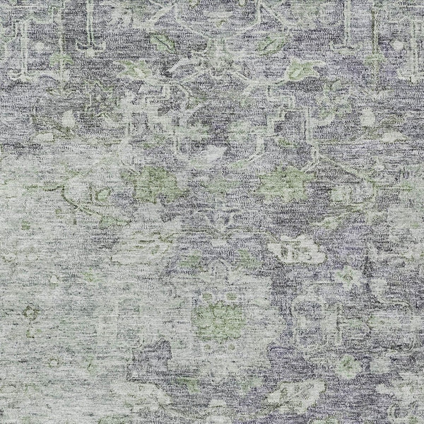 Homeroots 3' Stunning Oriental Washable Area Rug In Green, Blue & Gray For Indoor And Outdoor Spaces 9' X 12' Polyester 587456