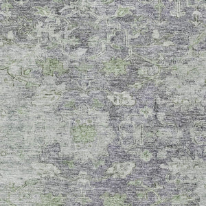 Homeroots 3' Stunning Oriental Washable Area Rug In Green, Blue & Gray For Indoor And Outdoor Spaces 10' X 14' Polyester 587457