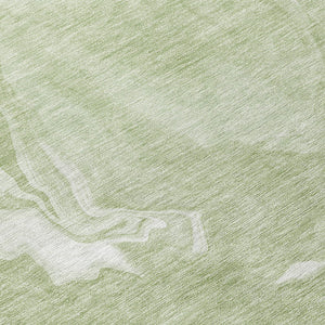 Homeroots 3' Artichoke Green Fern Abstract Area Rug - Washable Indoor/Outdoor, Durable & Stain Resistant Design 8' Round Polyester 587460