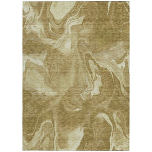 Homeroots 3' Artichoke Green Fern Abstract Area Rug - Washable Indoor/Outdoor, Durable & Stain Resistant Design 3' X 5' Polyester 587464