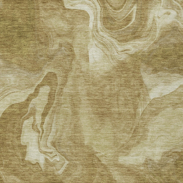 Homeroots 3' Artichoke Green Fern Abstract Area Rug - Washable Indoor/Outdoor, Durable & Stain Resistant Design 3' X 5' Polyester 587464