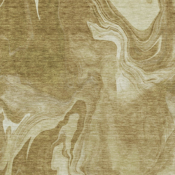 Homeroots 3' Artichoke Green Fern Abstract Area Rug - Washable Indoor/Outdoor, Durable & Stain Resistant Design 5' X 8' Polyester 587465