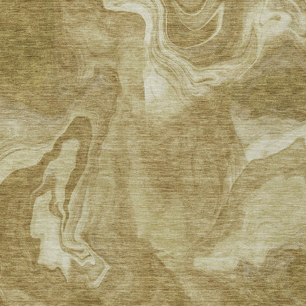 Homeroots 3' Artichoke Green Fern Abstract Area Rug - Washable Indoor/Outdoor, Durable & Stain Resistant Design 8' X 10' Polyester 587467