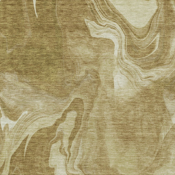 Homeroots 3' Artichoke Green Fern Abstract Area Rug - Washable Indoor/Outdoor, Durable & Stain Resistant Design 9' X 12' Polyester 587468