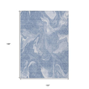 Homeroots 3' Artichoke Green Fern Abstract Area Rug - Washable Indoor/Outdoor, Durable & Stain Resistant Design 10' X 14' Polyester 587475