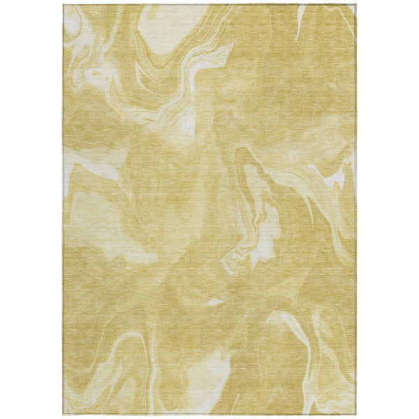 Homeroots 3' Artichoke Green Fern Abstract Area Rug - Washable Indoor/Outdoor, Durable & Stain Resistant Design 3' X 5' Polyester 587476