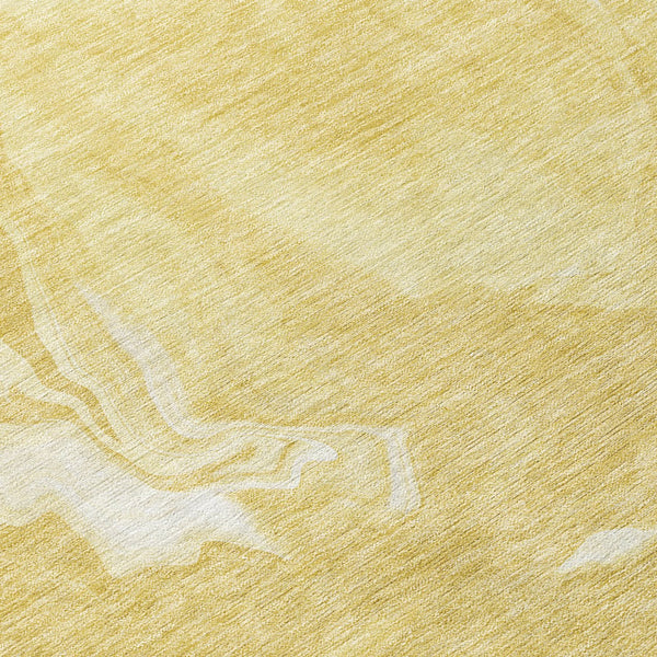 Homeroots 3' Artichoke Green Fern Abstract Area Rug - Washable Indoor/Outdoor, Durable & Stain Resistant Design 8' Round Polyester 587478