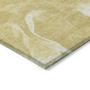 Homeroots 3' Artichoke Green Fern Abstract Area Rug - Washable Indoor/Outdoor, Durable & Stain Resistant Design 10' X 14' Polyester 587481