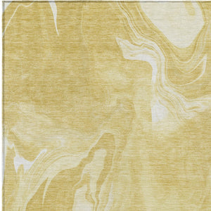 Homeroots 3' Artichoke Green Fern Abstract Area Rug - Washable Indoor/Outdoor, Durable & Stain Resistant Design 10' X 14' Polyester 587481