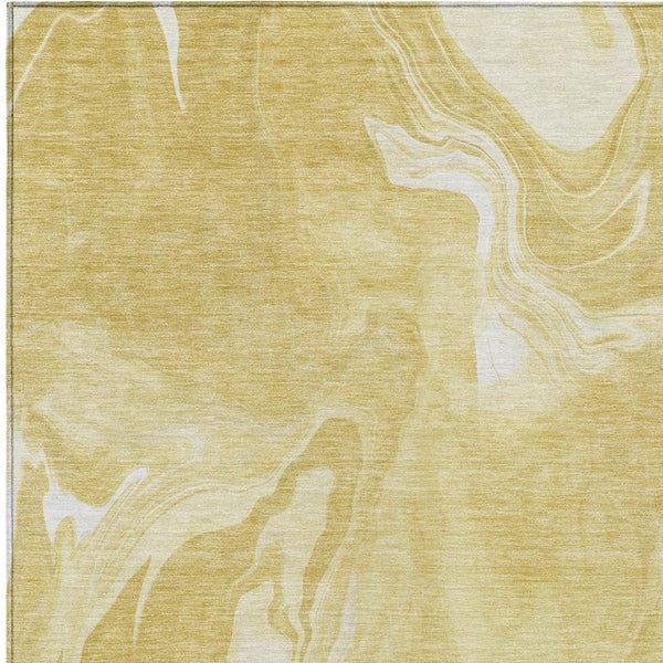 Homeroots 3' Artichoke Green Fern Abstract Area Rug - Washable Indoor/Outdoor, Durable & Stain Resistant Design 10' X 14' Polyester 587481