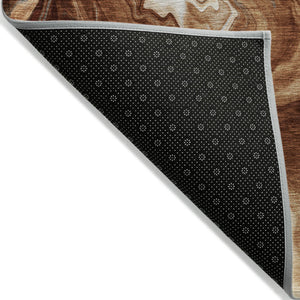 Homeroots 3' Artichoke Green Fern Abstract Area Rug - Washable Indoor/Outdoor, Durable & Stain Resistant Design 8' X 10' Polyester 587485