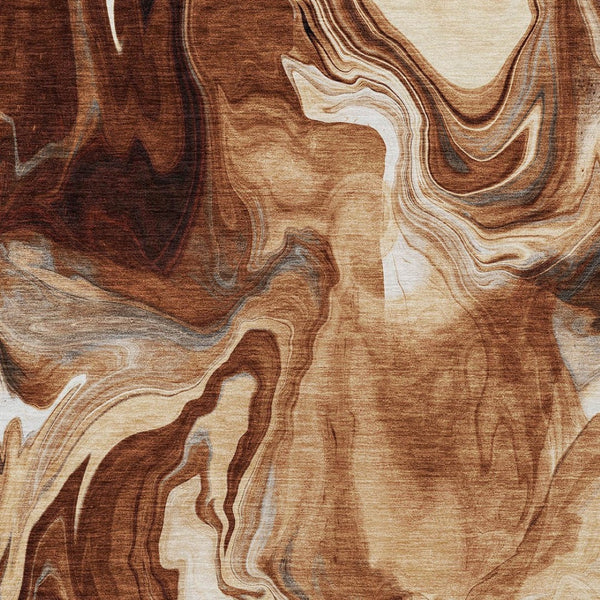 Homeroots 3' Artichoke Green Fern Abstract Area Rug - Washable Indoor/Outdoor, Durable & Stain Resistant Design 8' X 10' Polyester 587485