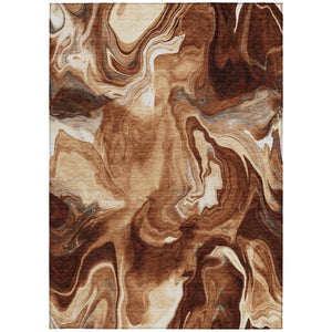 Homeroots 3' Artichoke Green Fern Abstract Area Rug - Washable Indoor/Outdoor, Durable & Stain Resistant Design 10' X 14' Polyester 587487