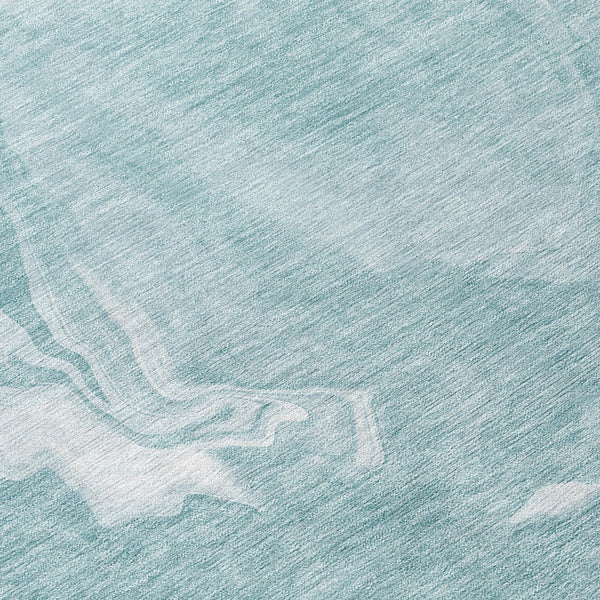 Homeroots 3' Artichoke Green Fern Abstract Area Rug - Washable Indoor/Outdoor, Durable & Stain Resistant Design 8' Round Polyester 587490