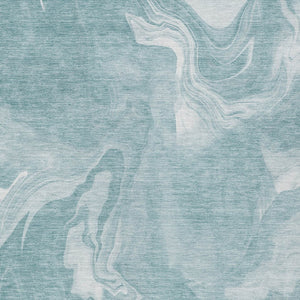 Homeroots 3' Artichoke Green Fern Abstract Area Rug - Washable Indoor/Outdoor, Durable & Stain Resistant Design 9' X 12' Polyester 587492