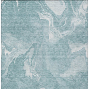 Homeroots 3' Artichoke Green Fern Abstract Area Rug - Washable Indoor/Outdoor, Durable & Stain Resistant Design 10' X 14' Polyester 587493