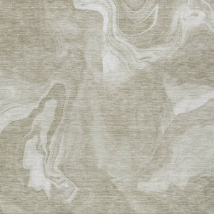 Homeroots 3' Artichoke Green Fern Abstract Area Rug - Washable Indoor/Outdoor, Durable & Stain Resistant Design 8' X 10' Polyester 587497