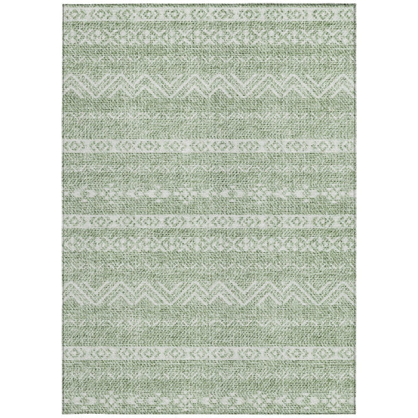 Homeroots 3' Artichoke Green Southwestern Washable Area Rug - Perfect For Indoor And Outdoor Spaces! 3' X 5' Polyester 587500