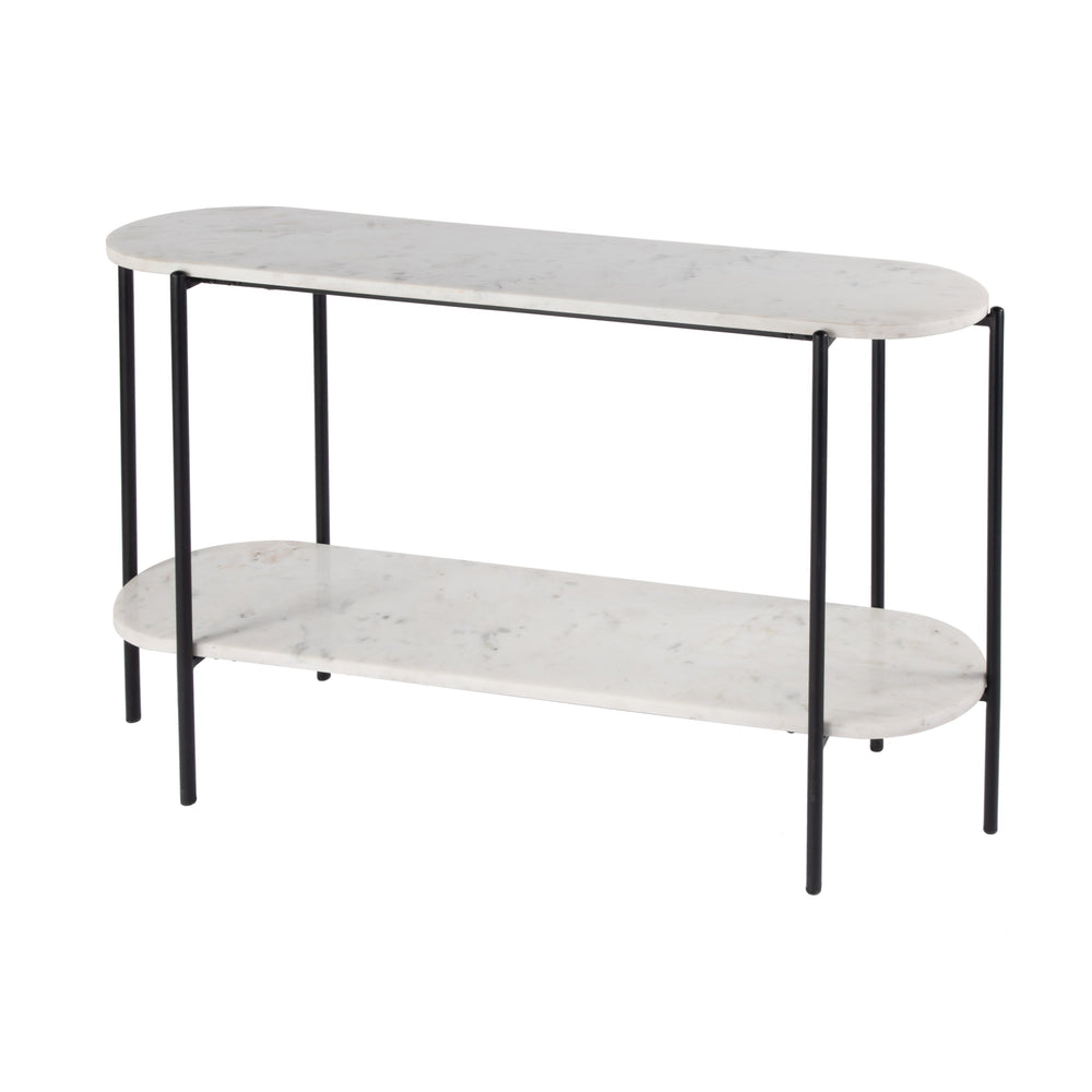 Butler Specialty Renaldo 2-tier Console Table - Luxurious Marble & Sleek Iron Design For Sophisticated Home Décor White Iron,Marble,Mdf 5875025-butler