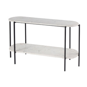 Butler Specialty Renaldo 2-tier Console Table - Luxurious Marble & Sleek Iron Design For Sophisticated Home Décor White Iron,Marble,Mdf 5875025-butler
