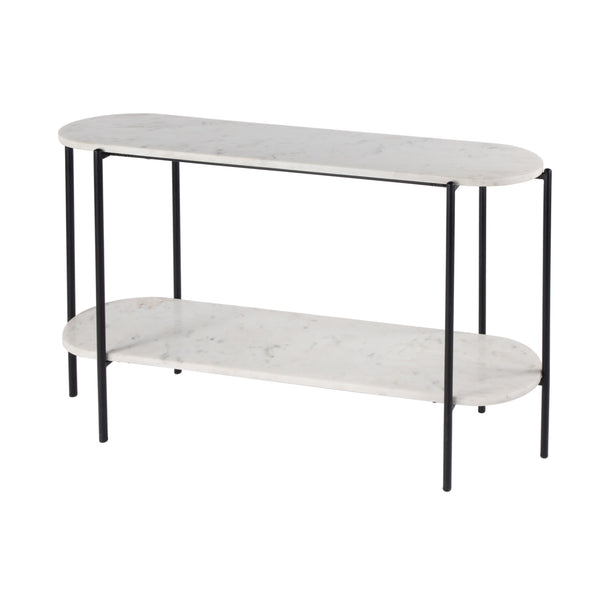 Butler Specialty Renaldo 2-tier Console Table - Luxurious Marble & Sleek Iron Design For Sophisticated Home Décor White Iron,Marble,Mdf 5875025-butler
