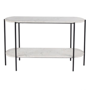 Butler Specialty Renaldo 2-tier Console Table - Luxurious Marble & Sleek Iron Design For Sophisticated Home Décor White Iron,Marble,Mdf 5875025-butler