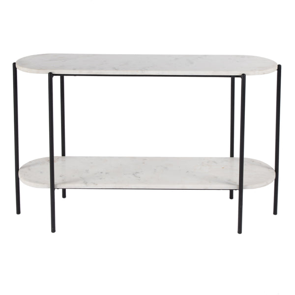 Butler Specialty Renaldo 2-tier Console Table - Luxurious Marble & Sleek Iron Design For Sophisticated Home Décor White Iron,Marble,Mdf 5875025-butler