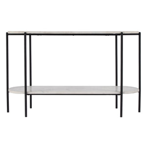 Butler Specialty Renaldo 2-tier Console Table - Luxurious Marble & Sleek Iron Design For Sophisticated Home Décor White Iron,Marble,Mdf 5875025-butler