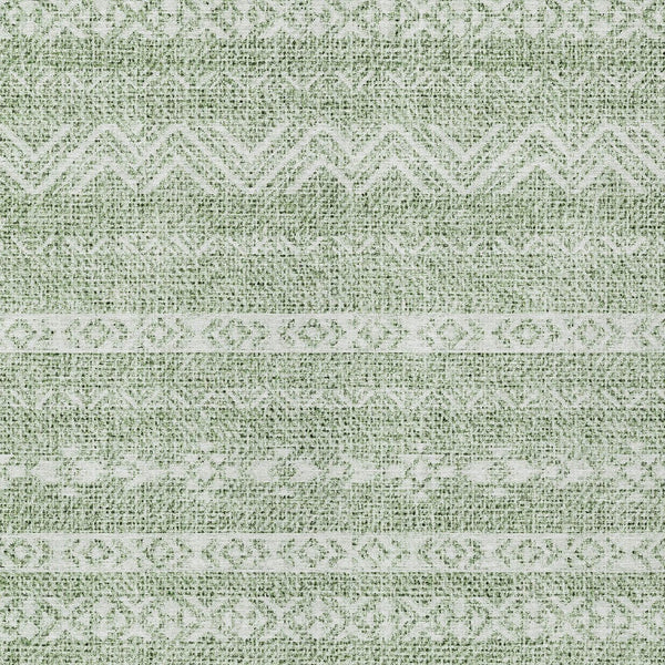 Homeroots 3' Artichoke Green Southwestern Washable Area Rug - Perfect For Indoor And Outdoor Spaces! 10' X 14' Polyester 587505